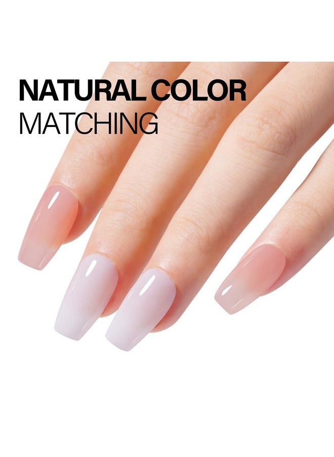AILLSA Dip Powder Translucent Nail Dipping Powder Jelly Nude Salmon Pink Dip Powder Colors for DIY Manicure Salon at Home Easy to Use Nail Dip Powder for Christmas Gift (1 Oz)