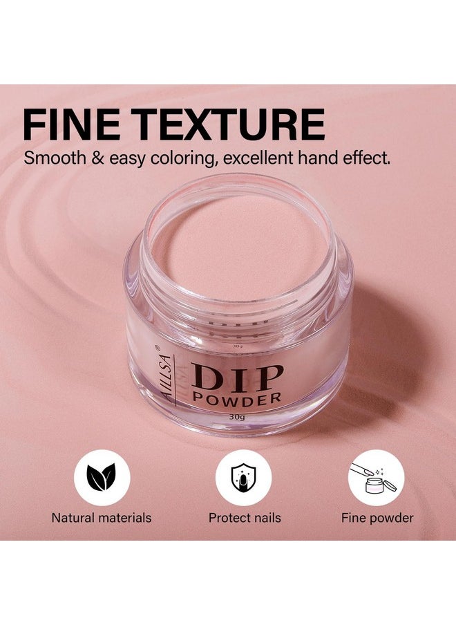 AILLSA Dip Powder Translucent Nail Dipping Powder Jelly Nude Salmon Pink Dip Powder Colors for DIY Manicure Salon at Home Easy to Use Nail Dip Powder for Christmas Gift (1 Oz)