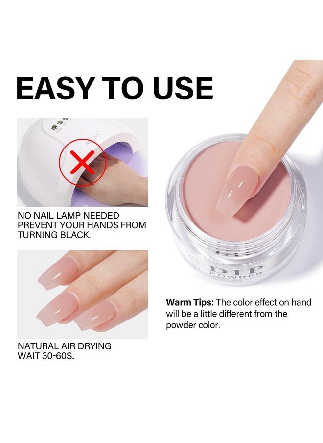 AILLSA Dip Powder Translucent Nail Dipping Powder Jelly Nude Salmon Pink Dip Powder Colors for DIY Manicure Salon at Home Easy to Use Nail Dip Powder for Christmas Gift (1 Oz)