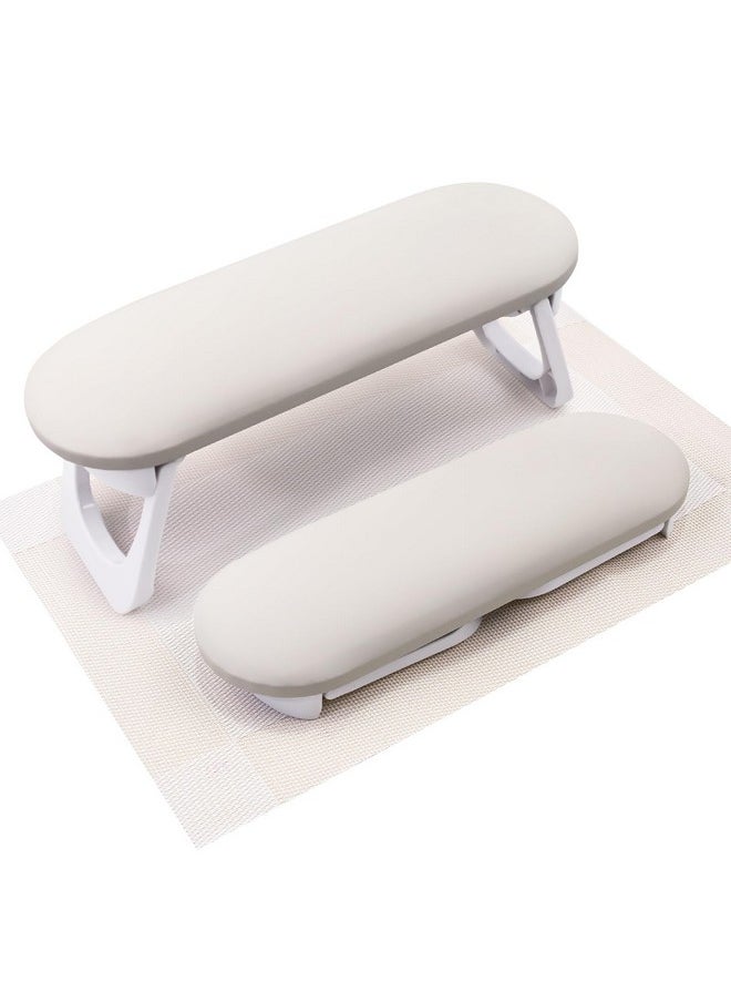 Subay Nail Arm Rest, Foldable PU Leather Nail Hand Rest for Acrylic Nails Cushion Hand Holder, Nail Hand Pillow Nail Art Accessories Tool for Nails Tech Manicure Pedicure Salon Home Use - Light Gray