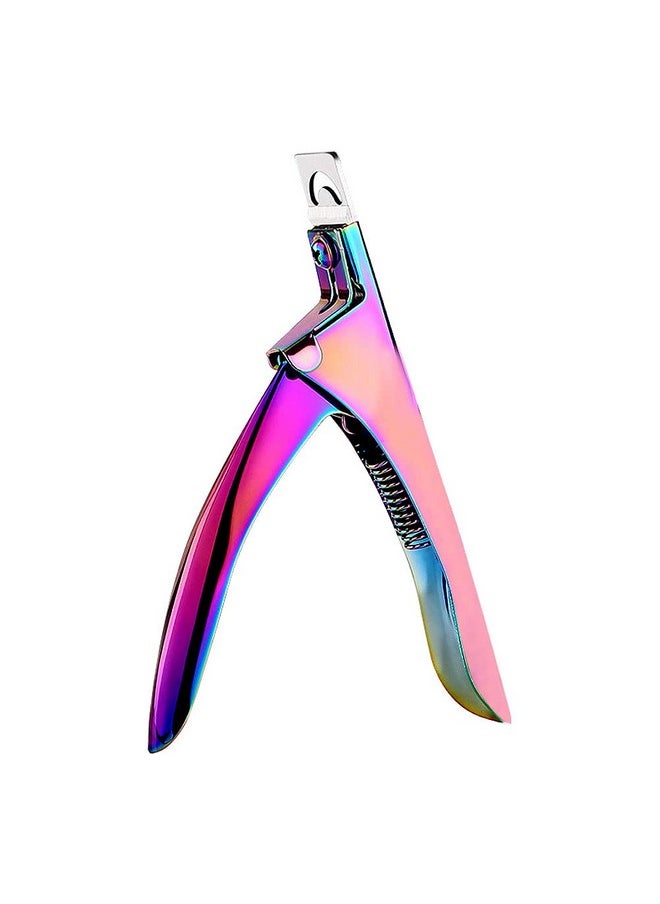 Professional Acrylic False Nail Clippers for Acrylic Nails Nail Tip Cutter Nail Manicure Tool (Rainbow)
