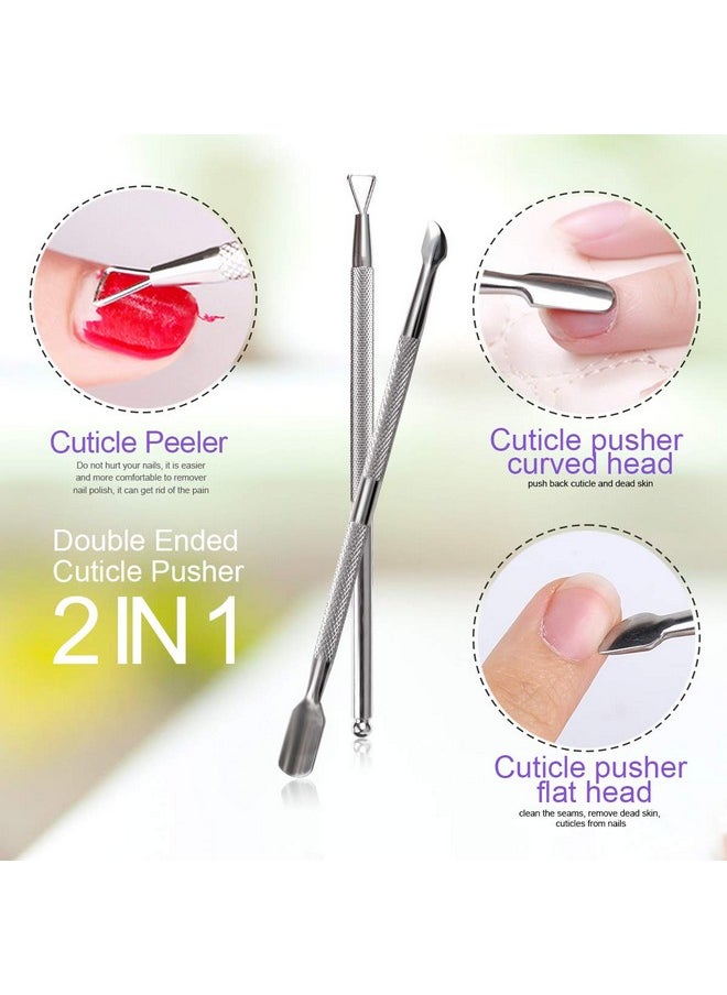 Teenitor Gel Nail Polish Remover Tools Kit, Nail Clips For Polish Removal, Nail Remover Pads Cuticle Peeler Nail File Buffer Nail Brushes, Nail Soak Off Clips For Hands and Toes Purple