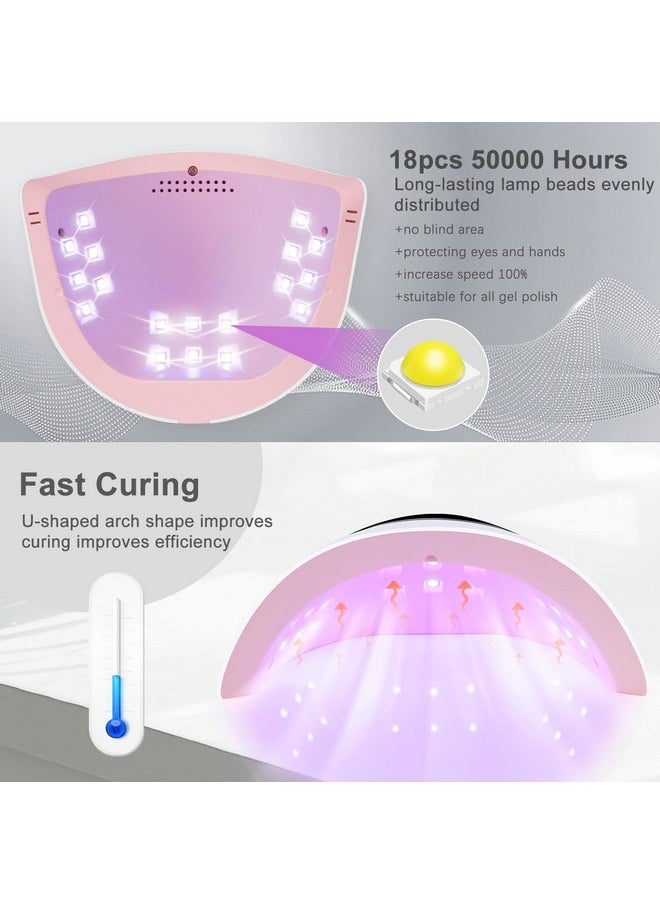 UV LED Nail Lamp, LKE LED Nail Lamp 72W UV Light for Nails with 3 Timer Setting & LCD Touch Display Screen Nail Lamp Nail Dryer