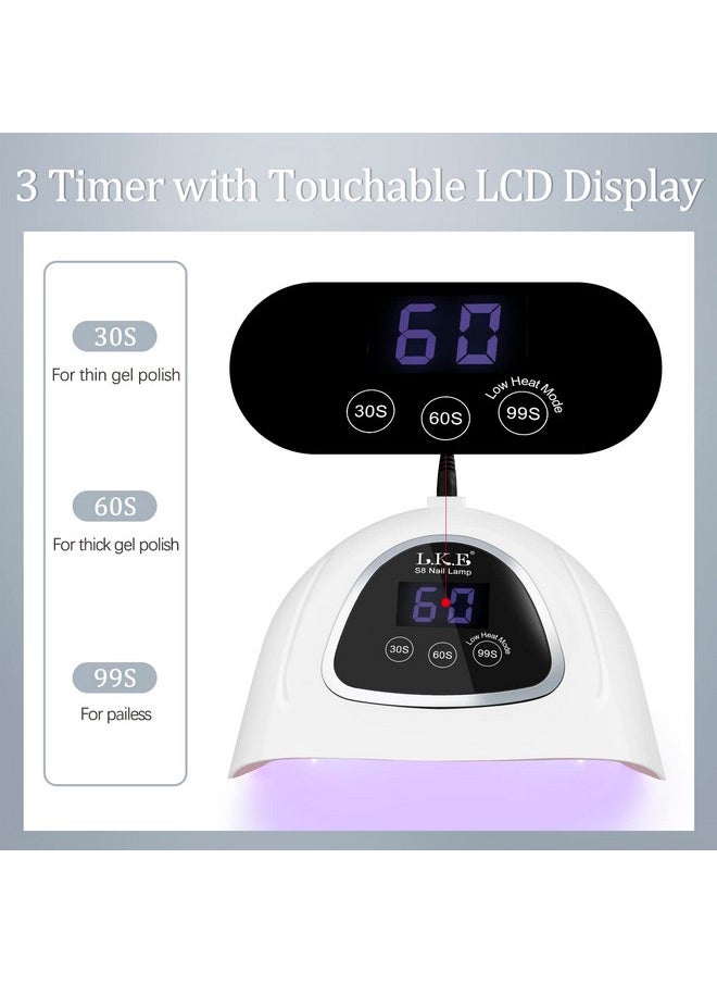 UV LED Nail Lamp, LKE LED Nail Lamp 72W UV Light for Nails with 3 Timer Setting & LCD Touch Display Screen Nail Lamp Nail Dryer