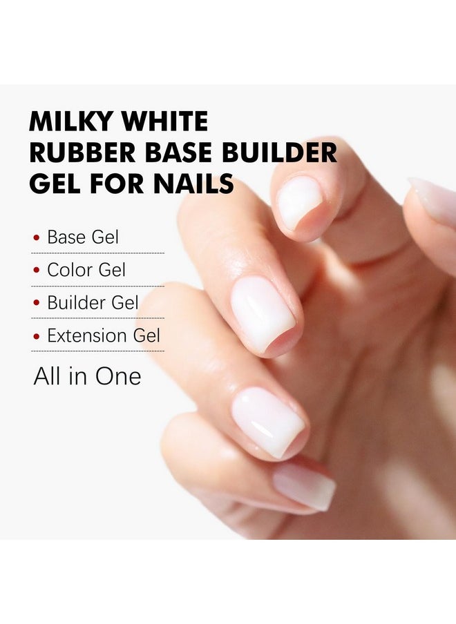 FZANEST Builder Gel For Nails, Milky White Gel Nail Polish Rubber Base Gel Polish For Nail Thickening, LED Nail Lamp Cured Nail Strengthener Extension Color Base Gel In A Bottle