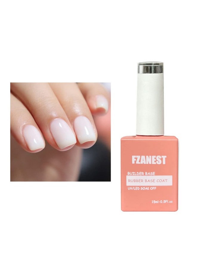 FZANEST Builder Gel For Nails, Milky White Gel Nail Polish Rubber Base Gel Polish For Nail Thickening, LED Nail Lamp Cured Nail Strengthener Extension Color Base Gel In A Bottle