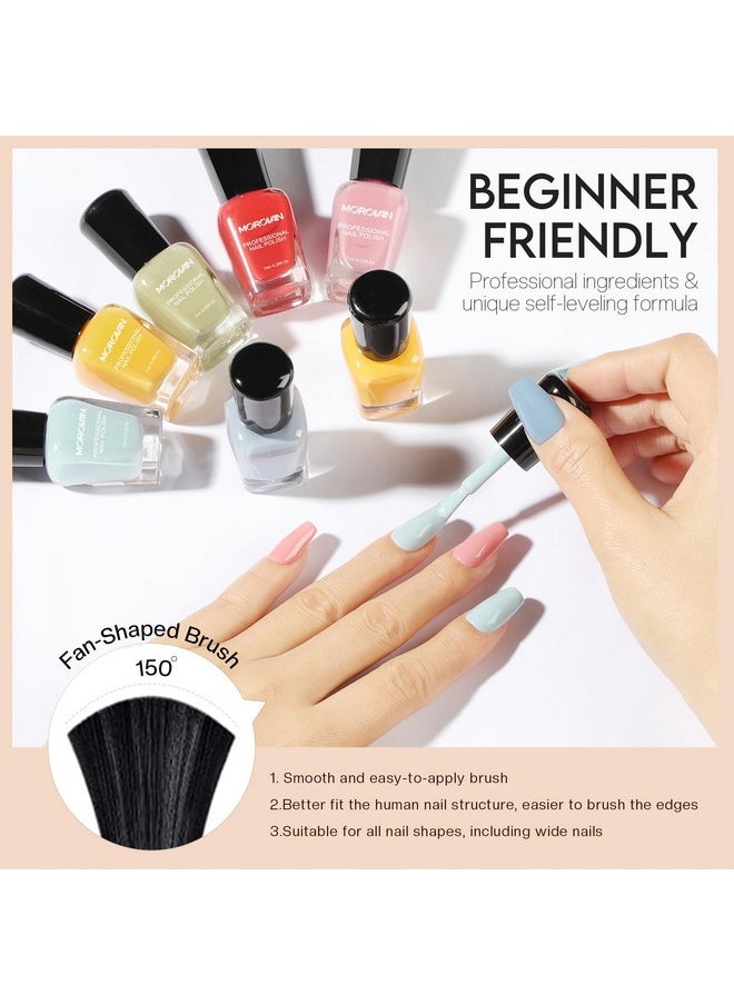Morovan Nail Polish Set Fingernail: Quick Dry Nail Polish Kit Regular Nail Polish Bulk 0.25 oz Finger Nail Polish Pack Glossy Toenail Polish DIY Gifts for Women