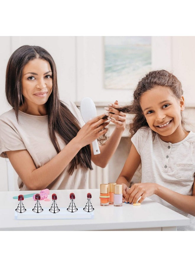 2 Sets Acrylic Nail Display Stand Nail Practice Holder Magnetic Nail Practice Stand Fingernail DIY Nail Stand for False Nail Manicure Tool Salon Use (silver)