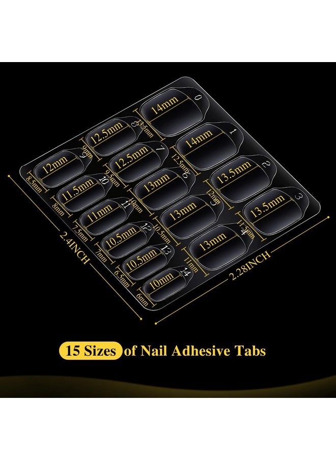 Teenitor 300pcs Nail Adhesive Tabs for Press on Nails, 15 Sizes of Nail Sticky Tabs for Nails Press on Nail Stickers, Nail Glue Stickers Press on Sticky Tabs, 20 Sheets