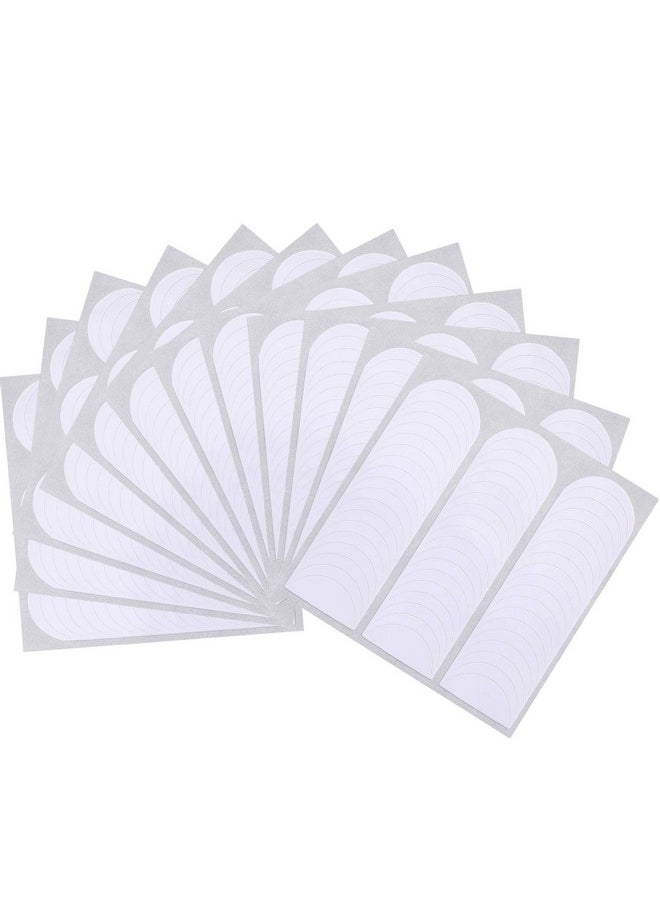 Blulu 576 Pieces French Manicure Nail Stickers Strips, Self Adhesive Nail Sticker Tips for Manicure Decoration DIY Tools (Moon Shape Design, 576 Pieces)