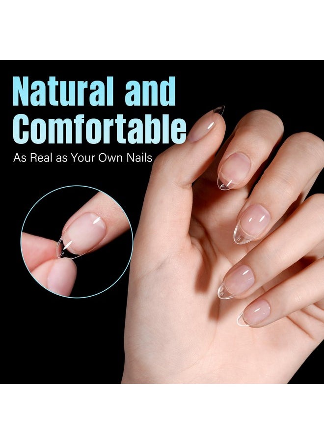 TOMICCA Almond Nail Tips Acrylic False Nails 240Pcs Almond Nails Gel Nail Tips Short Almond Gel x Tips Half Matte Nail Extension Tips Home DIY Nail Salon