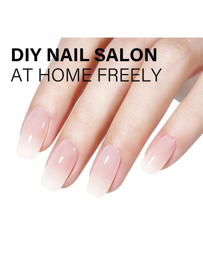 AILLSA Milky Pink Gel Nail Polish Sheer Neutral Nude Gel Polish Light Natural Color Translucent Gel Polish Long Lasting Jelly Pink Soak Off U V Gel for French Manicure Nail Art at Home 0.51 Fl Oz
