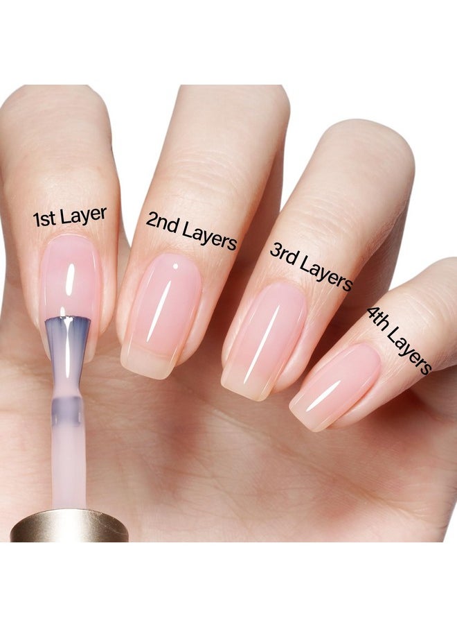 AILLSA Milky Pink Gel Nail Polish Sheer Neutral Nude Gel Polish Light Natural Color Translucent Gel Polish Long Lasting Jelly Pink Soak Off U V Gel for French Manicure Nail Art at Home 0.51 Fl Oz