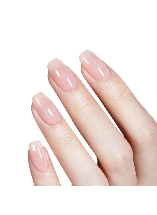 AILLSA Milky Pink Gel Nail Polish Sheer Neutral Nude Gel Polish Light Natural Color Translucent Gel Polish Long Lasting Jelly Pink Soak Off U V Gel for French Manicure Nail Art at Home 0.51 Fl Oz