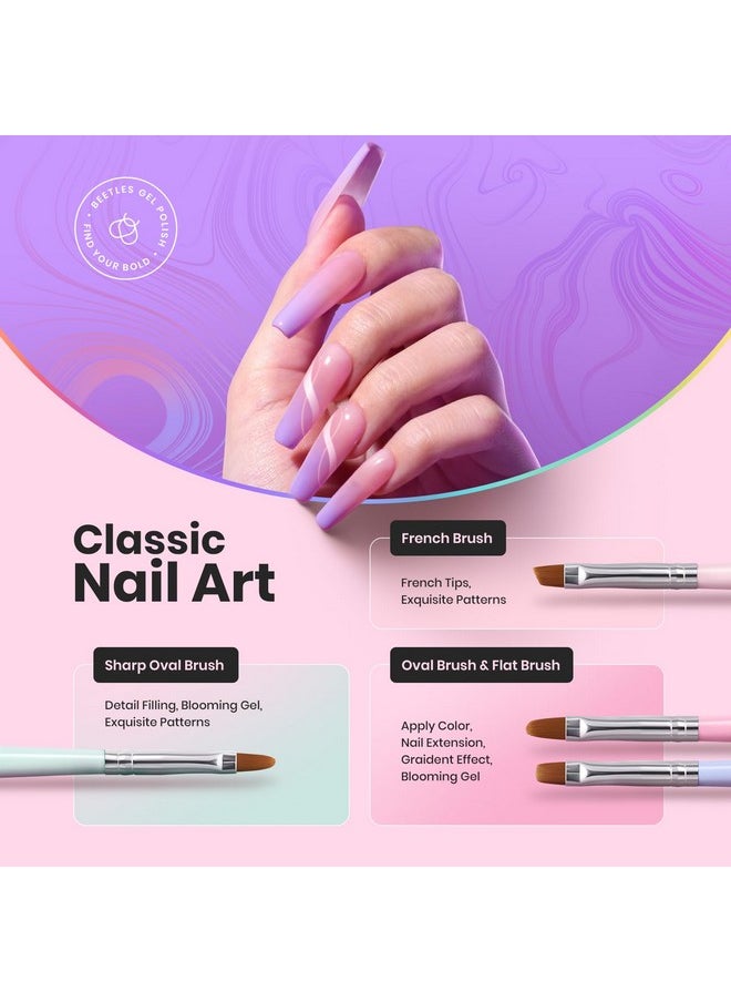 Beetles Nail Art Brushes Set Gel Polish Nail Art Design Pen Painting Tools Fingernail Brush Nail Cleaning Brush Nail Art Liner Brush and Nail Dotting Pen Salon Valentines Day Gifts for Her Women
