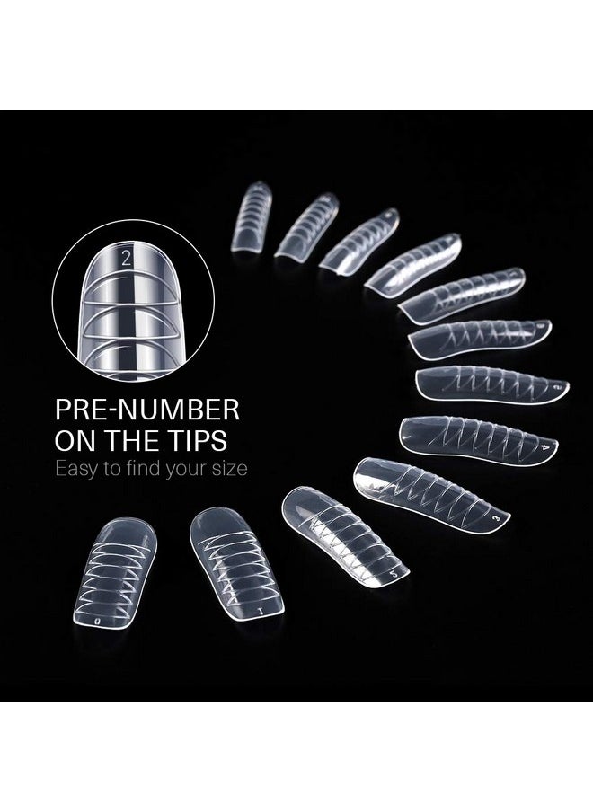 MODELONES Poly Extension Gel Dual Nail Form 120pcs Coffin Nails Clear Ballerina Nail Tips Full Cover