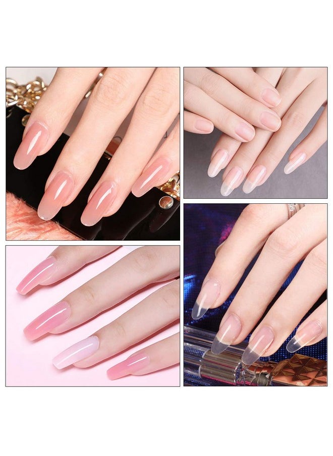 MODELONES Poly Extension Gel Dual Nail Form 120pcs Coffin Nails Clear Ballerina Nail Tips Full Cover
