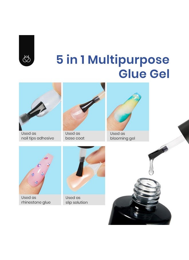 Beetles Gel Nail Kit Almond-500Pcs Gel Nail Kit Easy Nail Extension Set Short Almond Shape 5 In 1 Nail Glue Gel Extension Nail Kit Uv Led Lamp Acrylic False Nail Tips Kit DIY Nails Art Gifts for Women