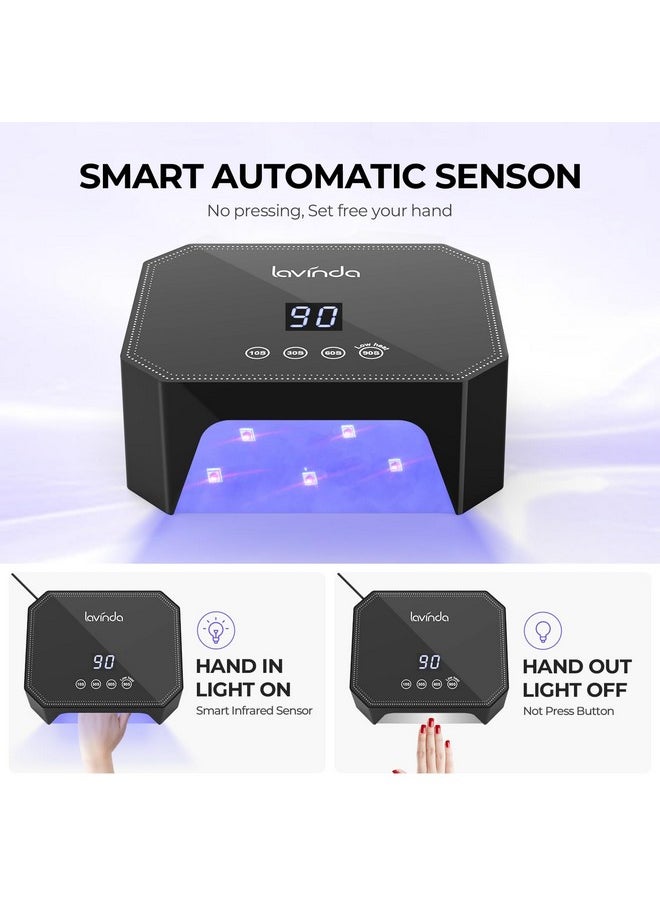 Lavinda 54W UV Nail Lamp, Professional LED Nail Lamp UV Light for Gel Polish Nails, Fast Drying Nail Dryer Nail Light with 4 Timers Large LCD Display, Salon & Home Use for Women Mom Girlfriend