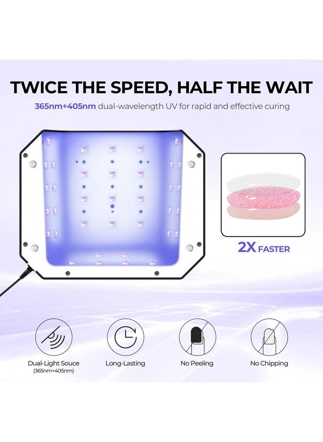 Lavinda 54W UV Nail Lamp, Professional LED Nail Lamp UV Light for Gel Polish Nails, Fast Drying Nail Dryer Nail Light with 4 Timers Large LCD Display, Salon & Home Use for Women Mom Girlfriend