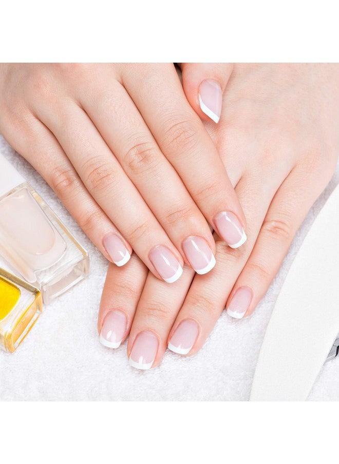 6 Pieces White Nail Pencils 2-In-1 Nail Whitening Pencils with Cuticle Pusher for French Manicure Supplies
