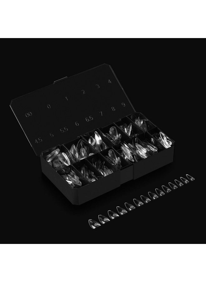 Apres Gel-X® Natural Stiletto Short Tip Box | 500pc Gel-X Tips, 11 Sizes 00-9, Premium Quality