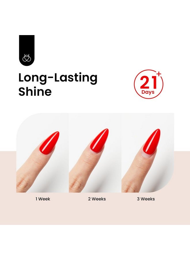 Beetles Gel Polish 15ml/0.51fl oz No Wipe Top Coat, High Gloss Shiny Long-Lasting Clear Gel Top Coat, Soak Off Nail Lamp Nail Gel, Home DIY Manicure and Nail Salon Valentine's Day Gift for Women