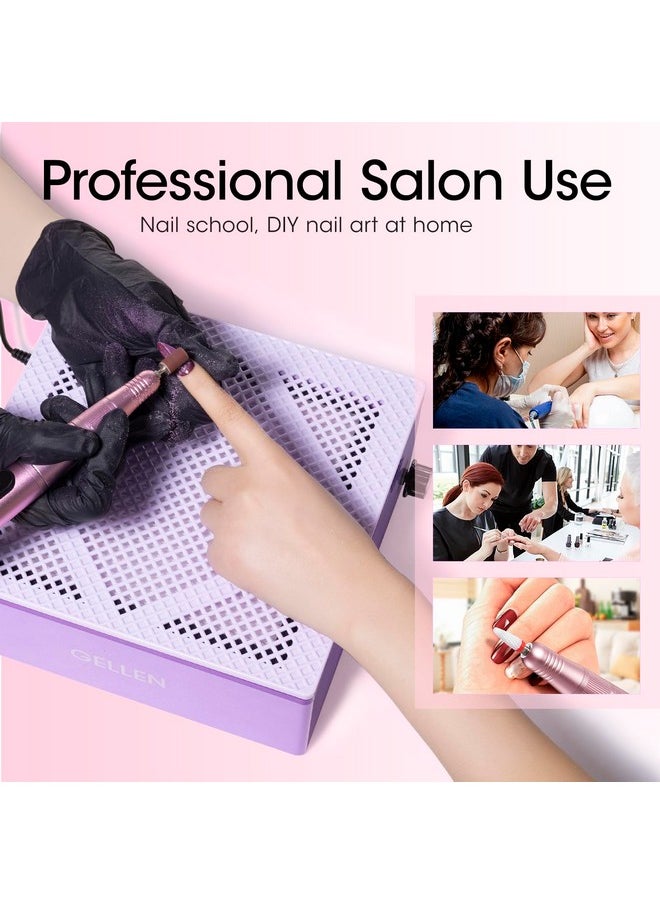 Gellen Nail Dust Collector with Reusable Filter, Professional 60w Nail Vacuum Cleaner for Acrylic Nails, Low Noise Nail Dust Vacuum Cleaner for Home Salon, Manicure Fan Dust Collector