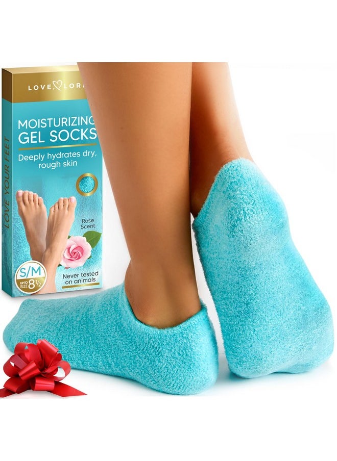 Premium Moisturizing Socks - Self Care Gifts for Women (Up to Size 8.5) Gel Silicone Aloe Foot Spa Sock Infused with Vitamin E & JoJoba Oil
