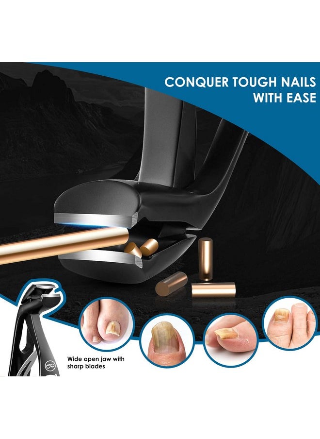 Beauté Secrets Large Nail Clippers 4 times wider jaw opening Nail Cutter, 9mm wide with a 7-shape angled head for precision trimming (BS-PNT-515)