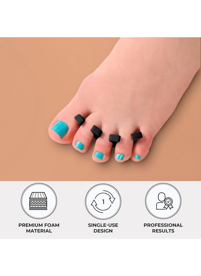 ForPro Sole Toe Separators - Black Luxurious Foam Separators - Individual Toe Separators for Pedicures â€“ 144-Count