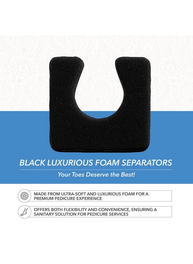 ForPro Sole Toe Separators - Black Luxurious Foam Separators - Individual Toe Separators for Pedicures â€“ 144-Count