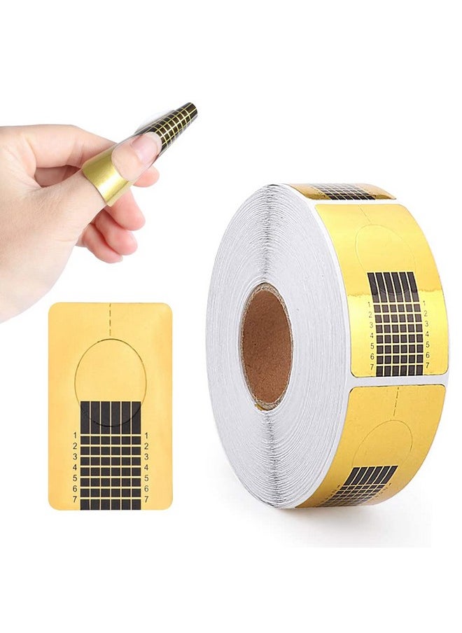 Yokilly Nail Forms for Acrylic Nails, 500PCS Nail Forms for Polygel Nail Tips Guide, Nail Forms For Builder Gel, Nail Forms Roll for Salon Nail Former Stickers with Numbers Marked for Nail Art DIY