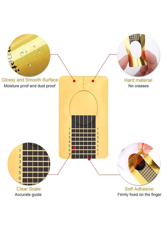 Yokilly Nail Forms for Acrylic Nails, 500PCS Nail Forms for Polygel Nail Tips Guide, Nail Forms For Builder Gel, Nail Forms Roll for Salon Nail Former Stickers with Numbers Marked for Nail Art DIY