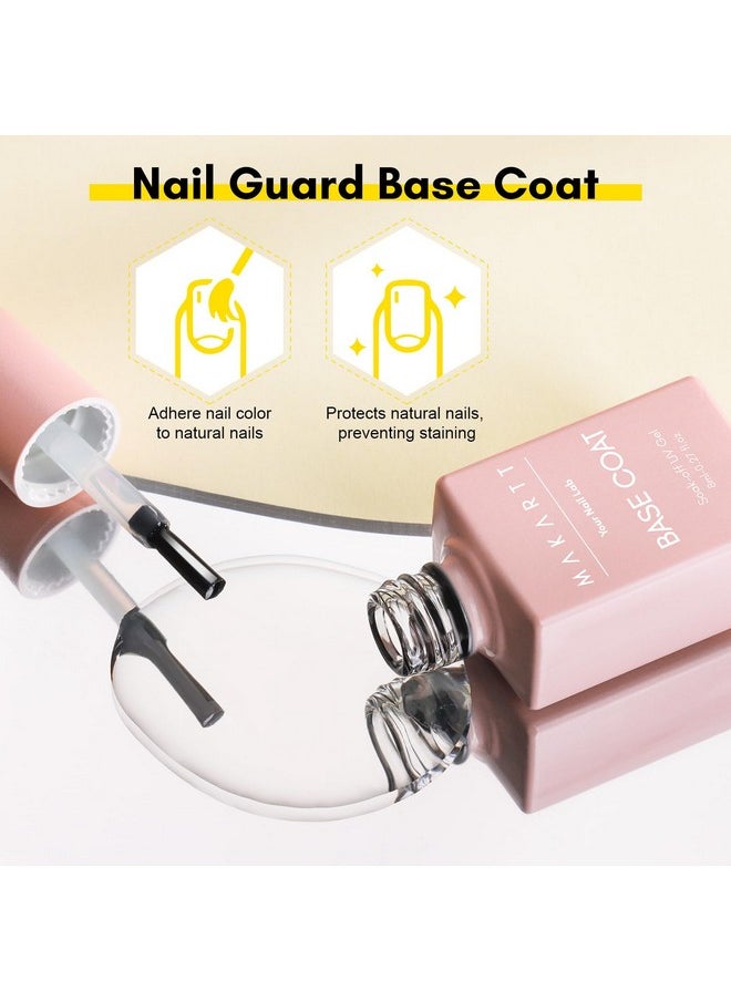 Makartt Gel Top Coat and Base Coat Kit: Clear Gloss Shiny No Wipe Stain Resistant General Top Coat Nail Polish UV and Primer for Acrylic Nails Dip Powder Gel Nail Polish Beauty Gift
