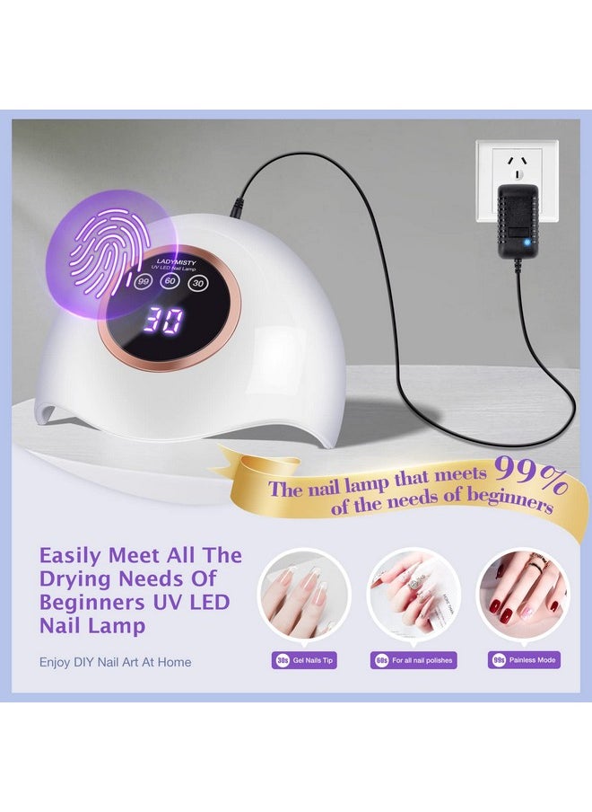 LadyMisty 72W UV LED Nail Lamp Light Dryer for Nails Gel Polish with 18 Beads 3 Timer Setting & LCD Touch Display Screen, Auto Sensor, Professional Nails, White………
