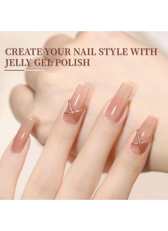 JODSONE 23PCS Gel Nail Polish Set 20 translucent Jelly Color Natural and Elegant Long Lasting Suitable for Home and Salon