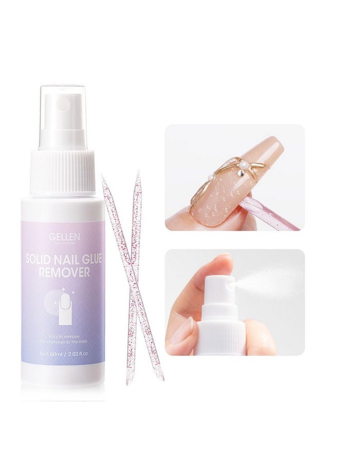 Gellen Nail Glue Remover, 60ML Nail Glue Remover for Press On Nails, Easy Remove Solid Nail Glue Gel On Fake Nail Tips, Not for Gel-base Glue or Gel Nail Polish