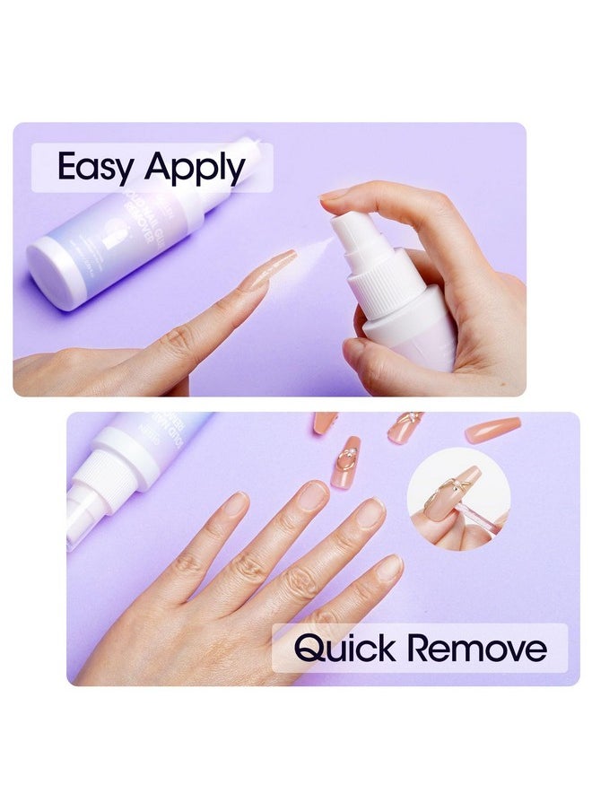 Gellen Nail Glue Remover, 60ML Nail Glue Remover for Press On Nails, Easy Remove Solid Nail Glue Gel On Fake Nail Tips, Not for Gel-base Glue or Gel Nail Polish