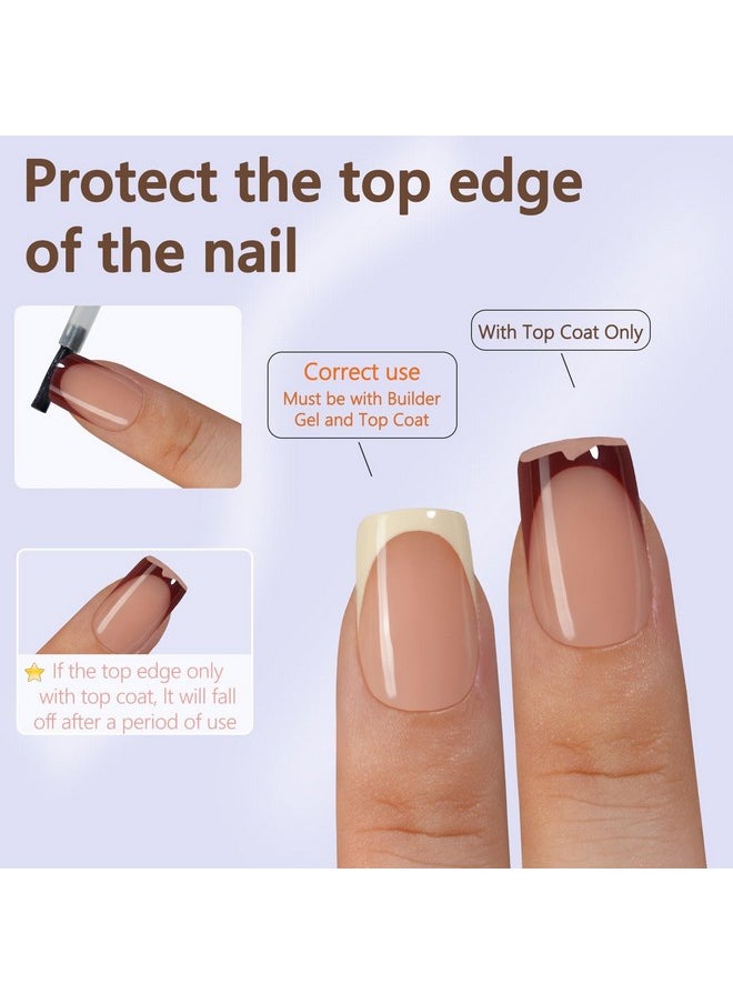 Misssix French Gel Nail Tips, 160Pcs French Tip Press on Nails Short Square, No Need to File Tips Pre-lasting, Fake Nails for Nail Art DIY 16 Sizes