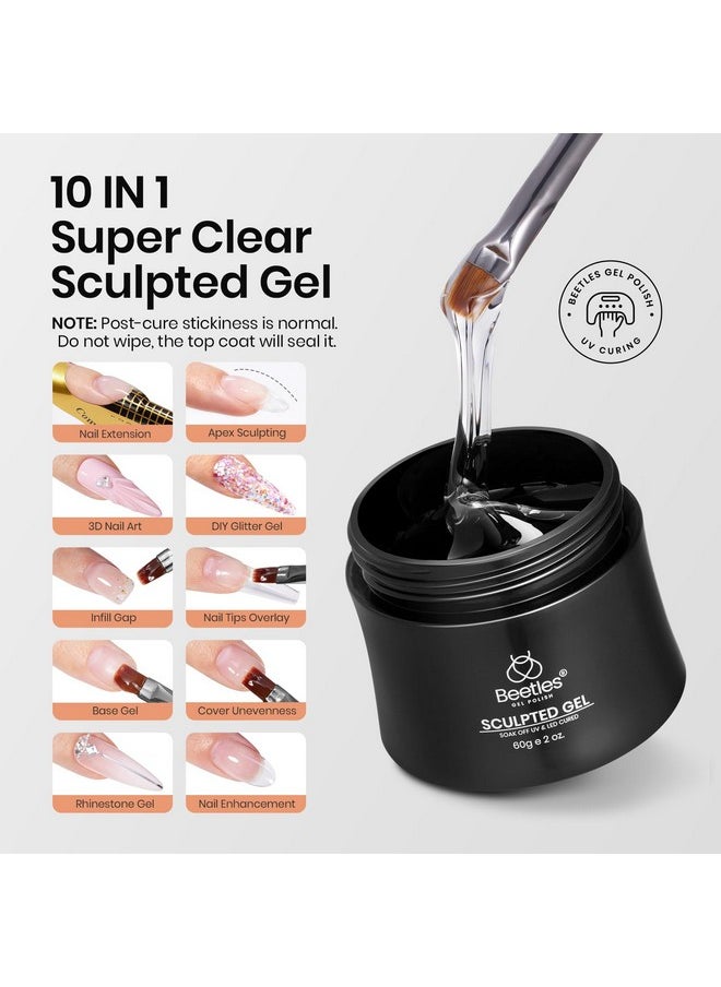 Beetles Builder Gel for Nails, 60g Sculpture Gel Hard Gel with Dual Nail Pen Nail Forms for Nail Thickening, 10 in 1 Nail Extension Gel UV Nail Strengthener DIY Manicure Valentines Day Gifts for Her