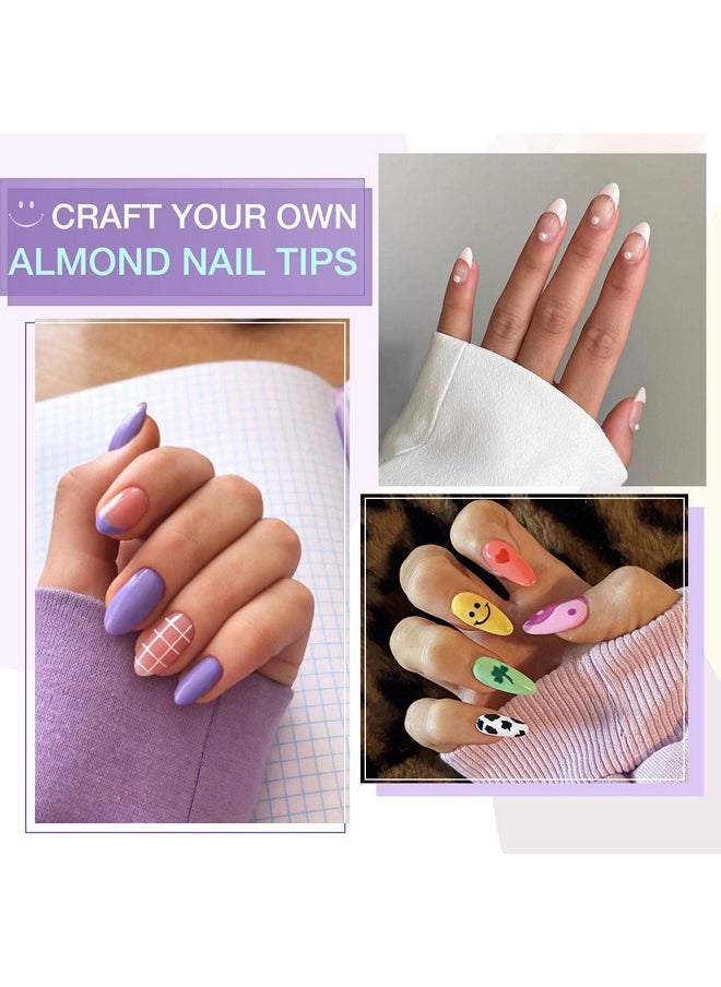 Gellen Gel Tips Nail Extension Kit, Gel x Nail Kit with 240Pcs Almond Nail Tips, 3 in 1 Nail Glue Gel, Nail Prep Dehydrator and Primer, U V LED Nail Lamp, Nail Decorations for DIY Manicure Set