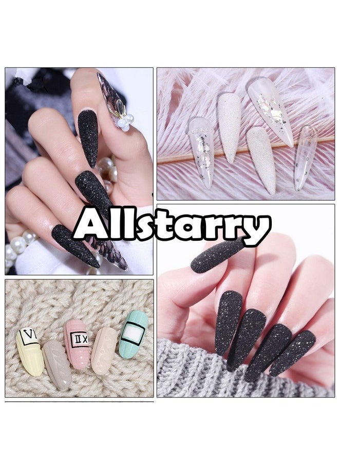 Allstarry 2 Colors Nail Glitter Powder White Black Dust Sand Powder Shining Sugar Effect Glitter Candy Coat Cosmetic Festival Powder DIY Nail Art Decoration Crafts for Manicure