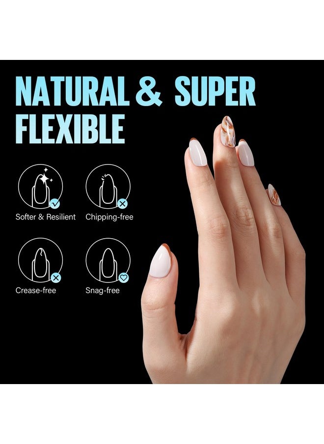 TOMICCA Short Almond Nail Tips, 504Pcs Soft Gel Nail Tips, 12 Sizes Pre-Shaped Half Matte Fake Clear Gelly Tips, Press on Acrylic Nails for Nail Extension DIY Nail Salon