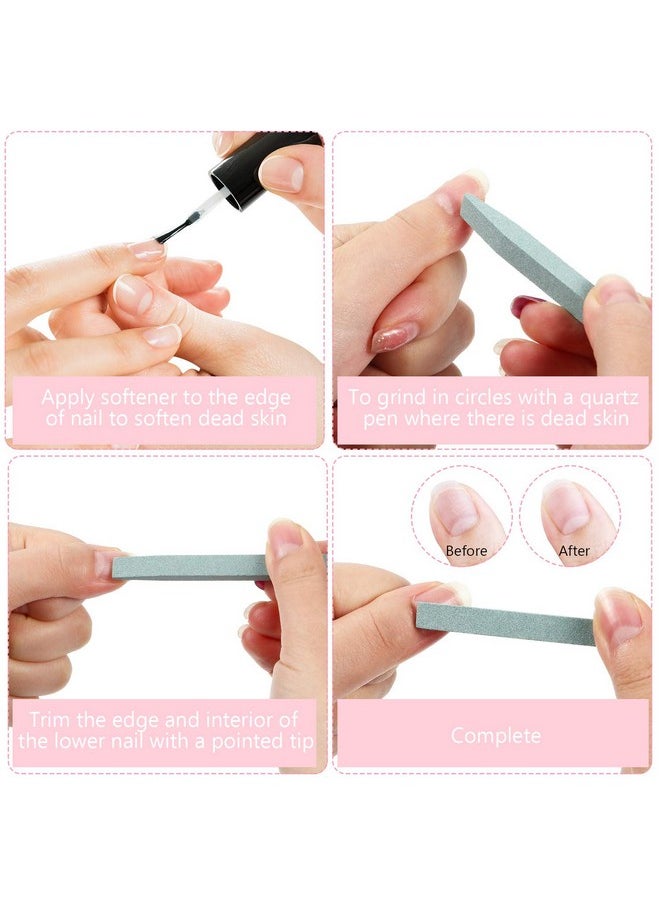 8 Pieces Stone Nail File Nail Pumice Stone Stick Pumice Stone Nail Cuticle Pusher Stone File for Home Salon Nail Buffing Tool