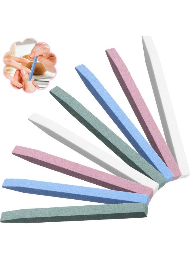 8 Pieces Stone Nail File Nail Pumice Stone Stick Pumice Stone Nail Cuticle Pusher Stone File for Home Salon Nail Buffing Tool