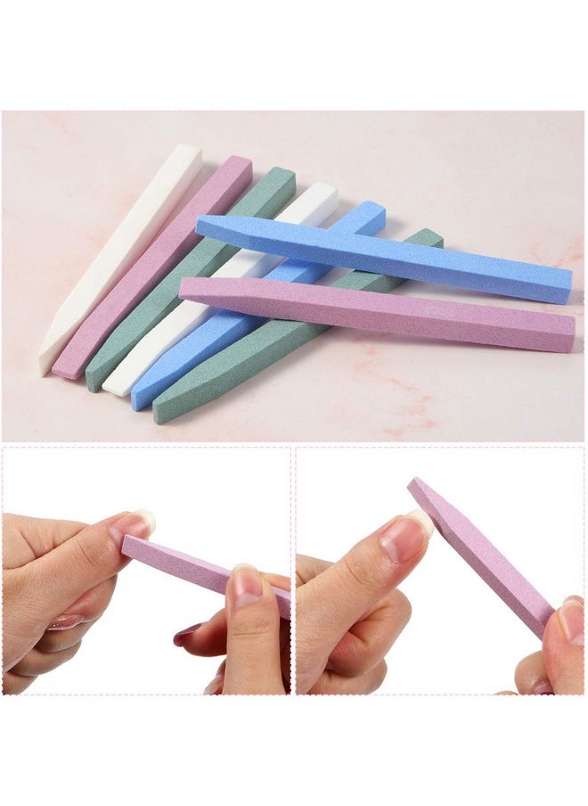 8 Pieces Stone Nail File Nail Pumice Stone Stick Pumice Stone Nail Cuticle Pusher Stone File for Home Salon Nail Buffing Tool