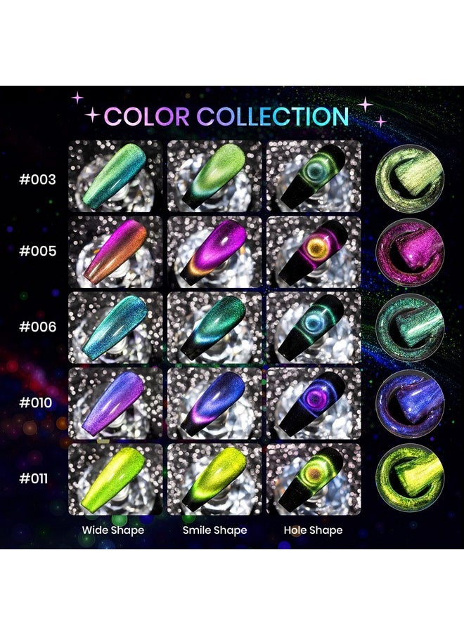 SUPWEE Cat Eye Gel Nail Polish Set - 12 Colors 9D Magnetic Nail Polish Gel Galaxy Cateye Nail Gel Polish with 1 Black Gel and Magnetic Lamp Cure Required Home Manicure DIY Nail Art