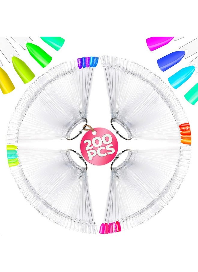 200 Pcs Clear Nail Swatch Sticks Nail Polish - Nail Swatches for Gel Polish Christmas Nail Polish Swatch Stick Nail Sample Sticks Nail Color Swatches - Nail Polish Sample Sticks Nail Sample Swatches
