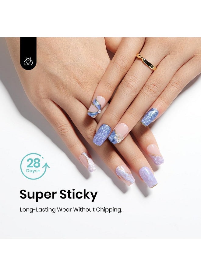 Beetles Gel Polish 9 in 1 Nail Glue with New Formula, 0.5 Fl Oz Super Strong Brush in Nail Gel Glue for False Nails Tips, Rhinestone, Base Gel, Blooming Gel, Valentine's Day Gift for Women